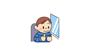 バスの中では