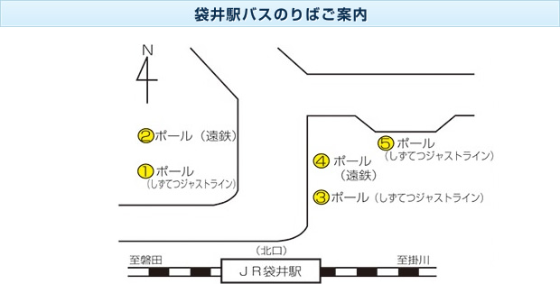 袋井駅のりば案内